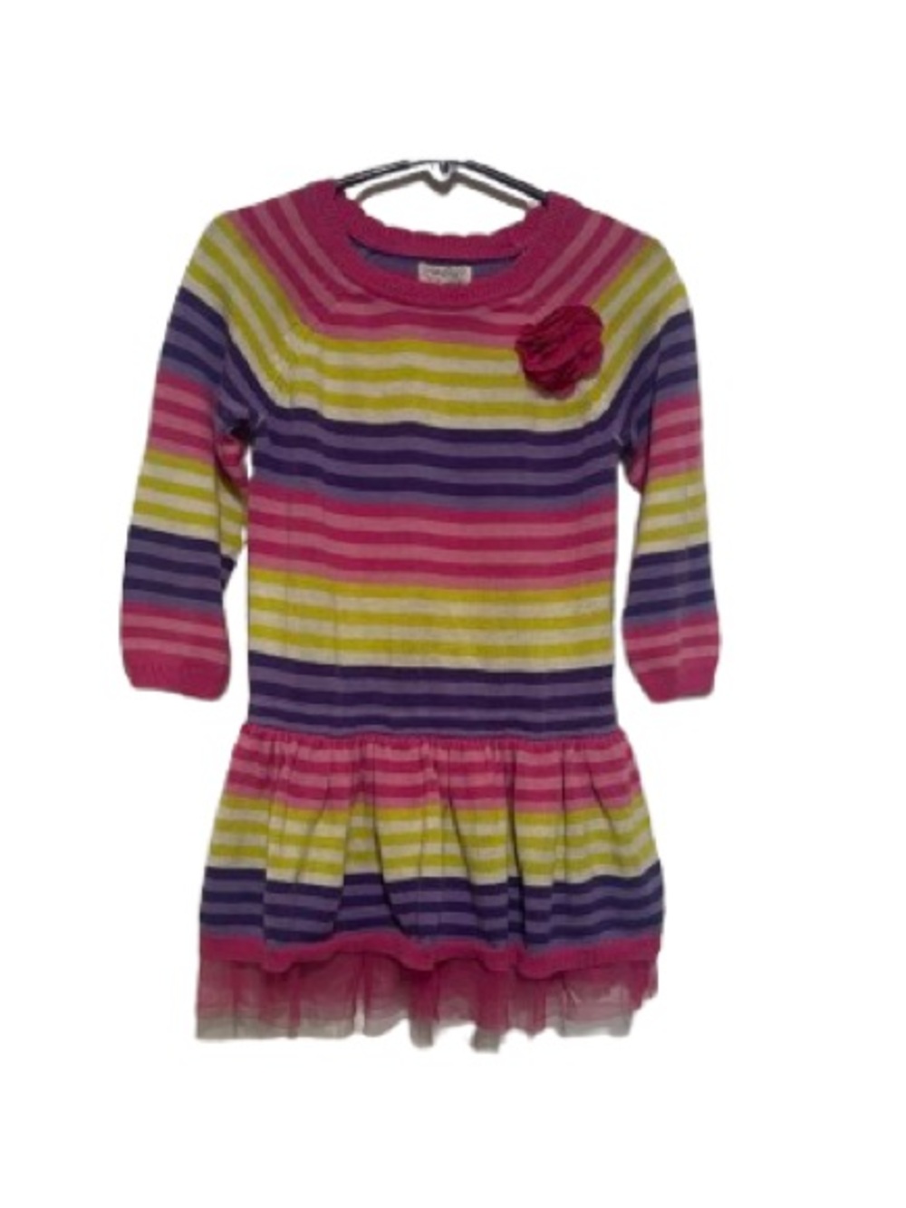 The Children’s Place Striped Mulit Color Dress Long Sleeve Size 3T